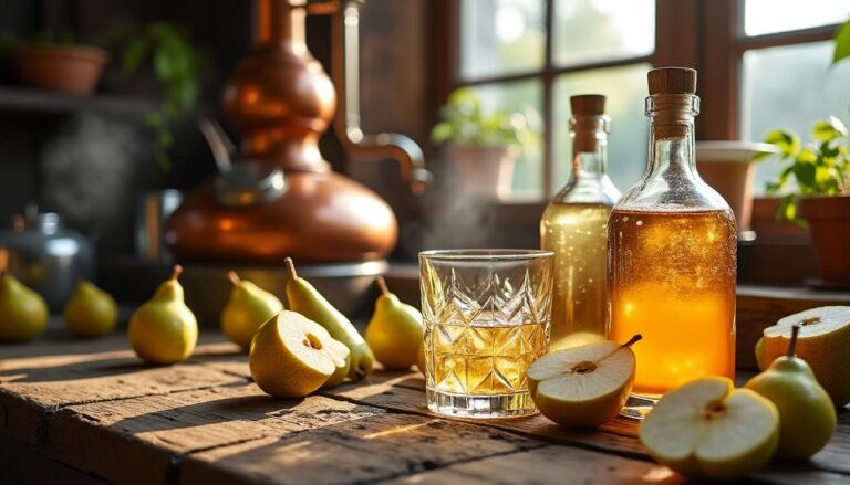 découvrez la recette artisanale de l'eau de vie de poire, une liqueur délicate et parfumée qui sublime le goût des poires. suivez nos étapes simples pour réaliser cette boisson traditionnelle chez vous et régalez vos amis avec une touche d'authenticité.