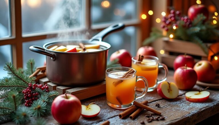 découvrez notre délicieuse recette de jus de pomme chaud alsacien, parfaite pour réchauffer vos soirées d'hiver. savourez ce breuvage réconfortant aux épices aromatiques qui éveillera vos papilles et créera une ambiance chaleureuse lors de vos moments en famille ou entre amis.